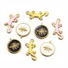 18K Gold-Plated Honeybee & Gecko Pendant - Stainless Steel DIY Jewelry