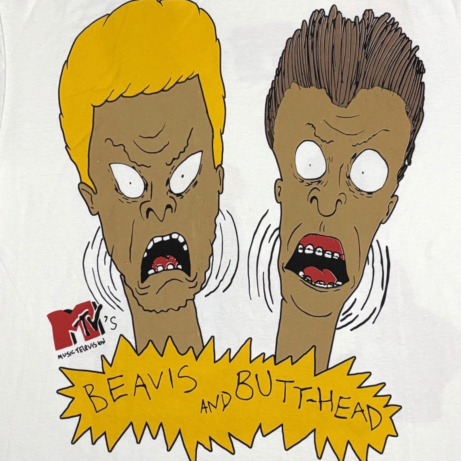 1993 BEAVIS & BUTTHEAD Sz.L VTG MTV Graphic Funny Single Stitch T-Shirt Mens Womens Tees Top BOOTLEG S