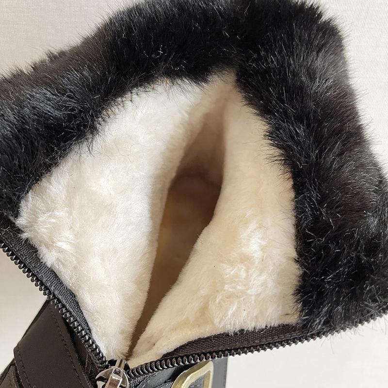 2024 New Fashion Locomotive Snow Boots Winter Warm Boots Flat Shoes Comfortable Boots Warm Wool Boots Large Size Shoes 35-40