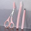 3-piece Set of Precision Eyebrow Trimming Scissors, Eyebrow Razor, and Tweezers