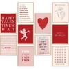 Whaline 12Pcs Valentine's Day Wall Art Prints Retro Romantic Love Heart Cupid Art Poster Red Pink Wall Decor For Wedding Home Living Room Bedroom,