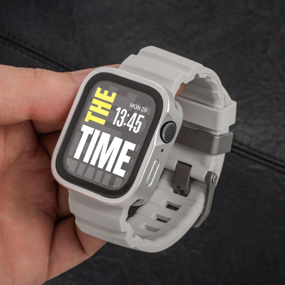 Silicone Strap + Aluminum Alloy Case For Apple Watch Ultra 3 49mm S11 S10 46mm For Apple Watch 9 8 7 45mm 6 5 4 SE3 44MM