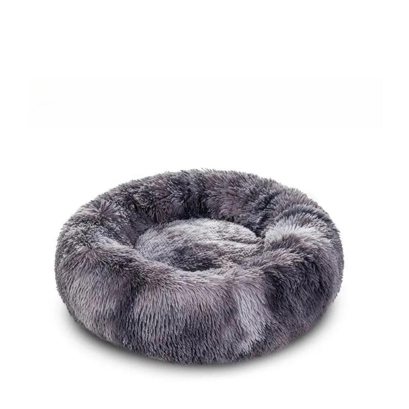 Long Plush Cat Bed Round Donut Anti-anxiety Ped Mat Calming Pet Bed Kennel Warm Outdoor Pet Cat Dog Bed Mat Portable Supplies
