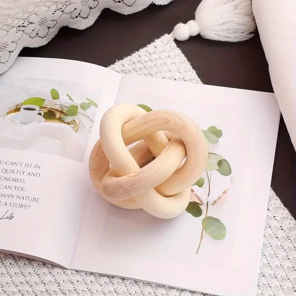 3-Glieder-Kiefernholz-Knotendekor, Holzkettengliederdekor, Regaldekor, Akzente, handgeschnitzt, Couchtisch, modernes Bauernhaus, Boho, rustikal, dekorativ