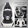 Universal Linen Cartoon Panda Car Seat Cushion Set for All-Season