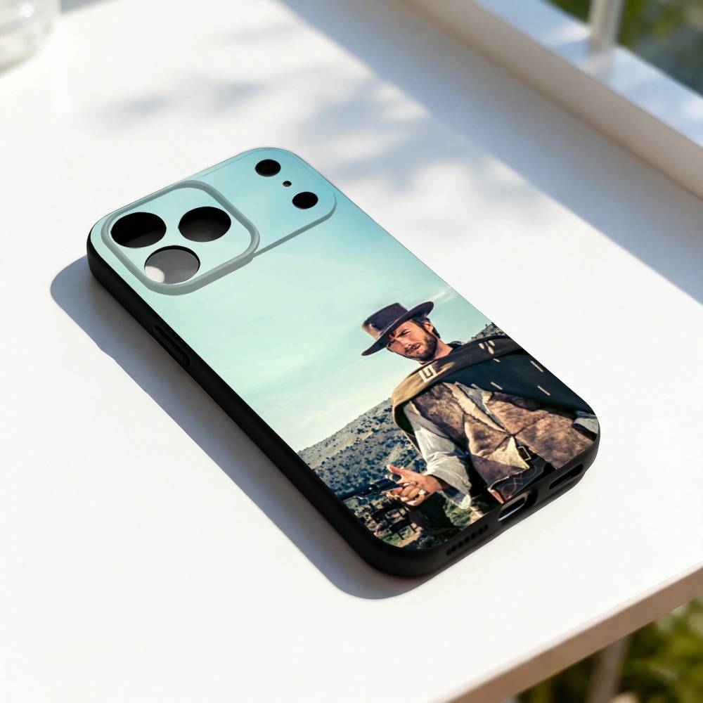 Cool Clint EastwoodS Cowboy Phone Case For iPhone 11,12,13,14,15,16,17,Pro,Max,Plus,E,SE4,Air,Mini Black Soft Cover iPhone13mini