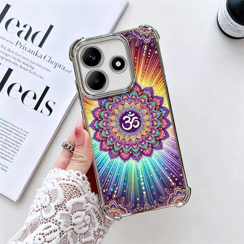 

Mandala Chakra Insist Yoga Soft Phone Case For Xiaomi Redmi Note 14 15 Pro Plus 13 12 11S 11T 5G 10 9S 9 Plating Anti-Fall Funda Redmi Note 15 Pro 5G