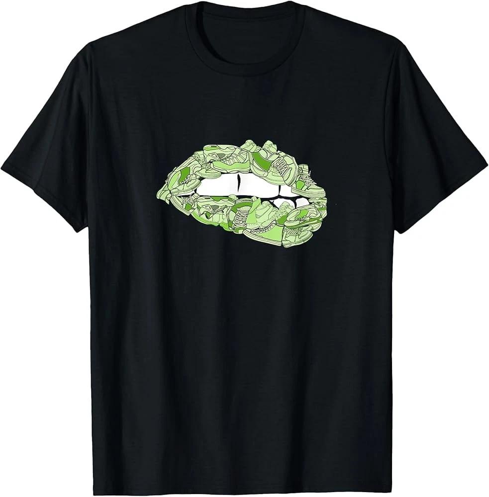 Men s and Women s T-shirts Female Sneakerhead Sneaker Lips Green T-Shirt XS