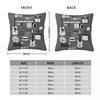 Music Instrument Saxophone Piano Square Pillowcase Polyester Linen Velvet Printed Zip Throw Pillow Case Room Cushion Cover 18"