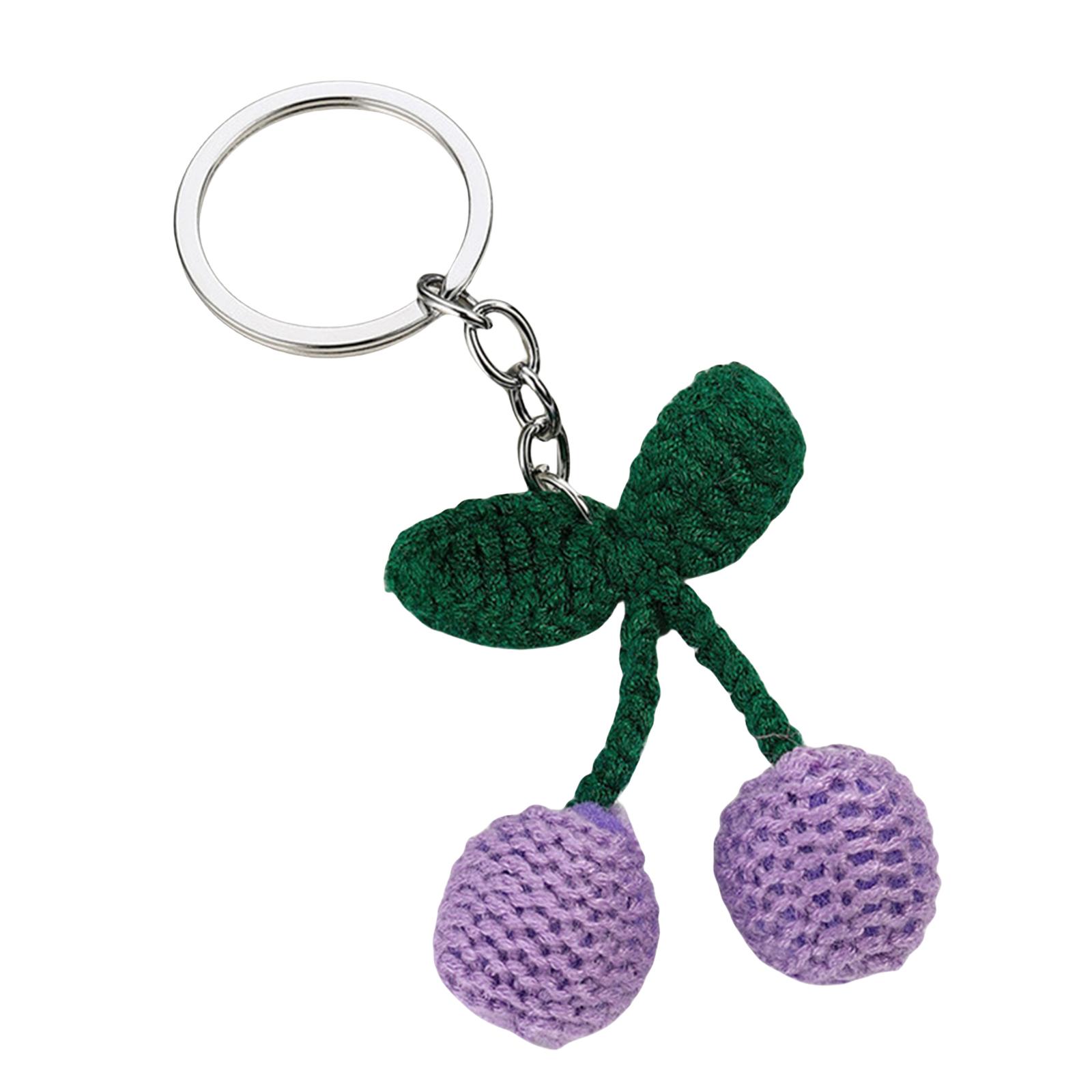 

Милая прочная пряжа в виде вишневого шарма, подвеска, украшение ручной работы, модный аксессуар для персонализации брелоков и подарков 1 фиолетовый