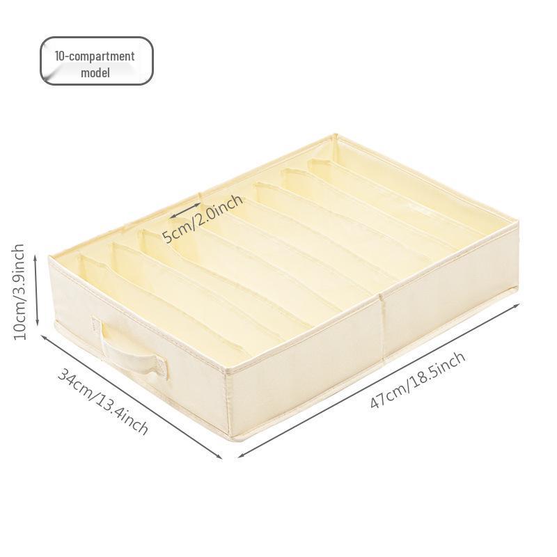 47cm Foldable Cotton Underwear Organizer for Wardrobe Drawer - Extended Version