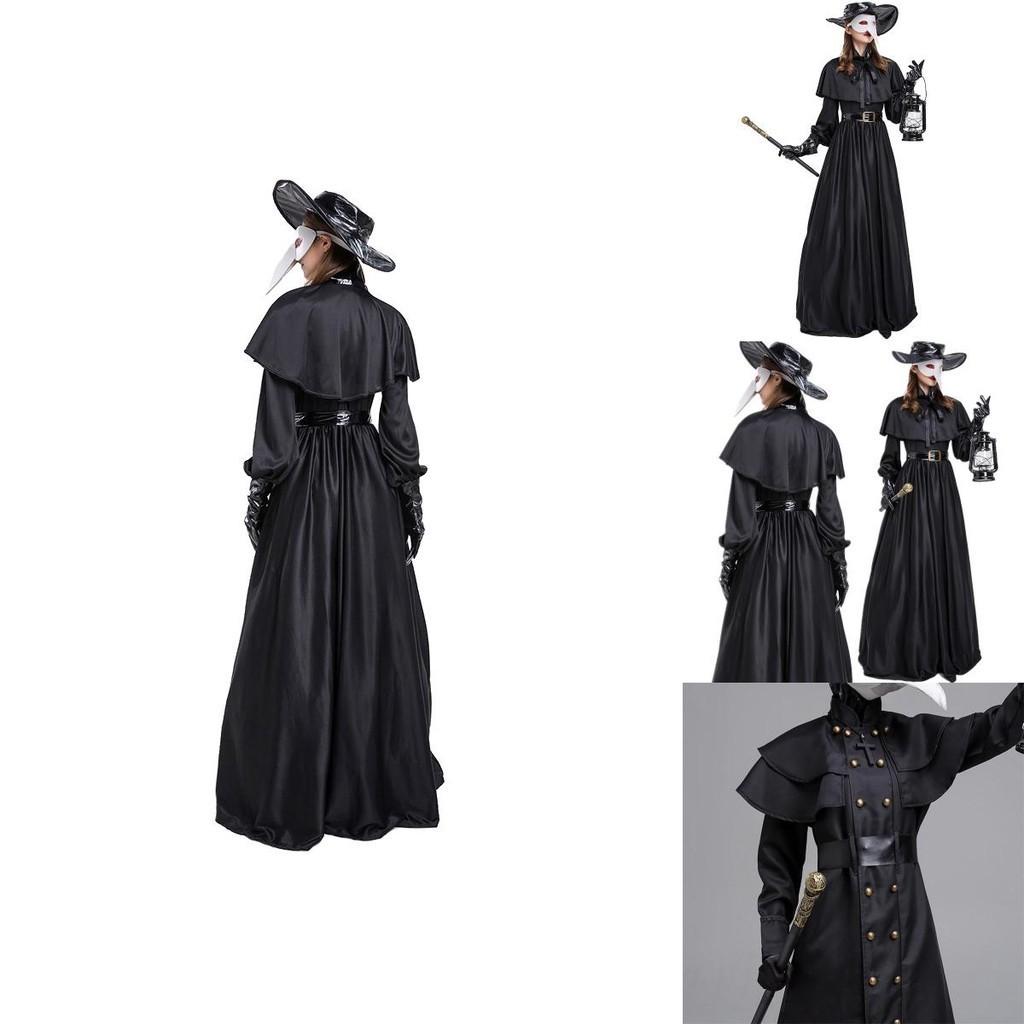 Costume da Medico della Peste Affascinante Preparati per Halloween e Cosplay con Questa Veste con Cappuccio Medievale, Maschera e Cappello per Cosplay da Monaco
