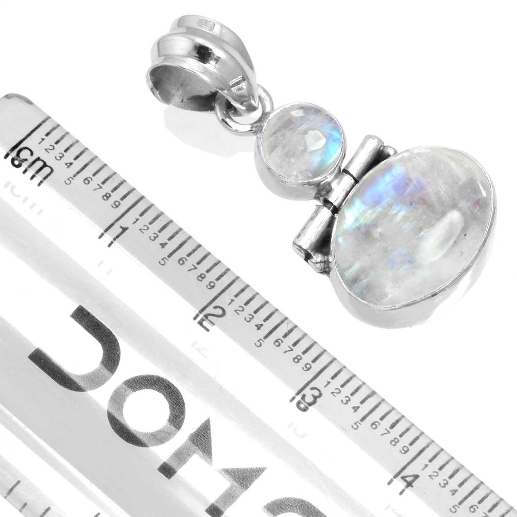 925 Sterling Silver Pendant Women Gemstone Handmade Jewelry Wedding Gift Malachite Moonstone Rose Quartz Red Stone Smoky Topaz Tiger Eye Vintage