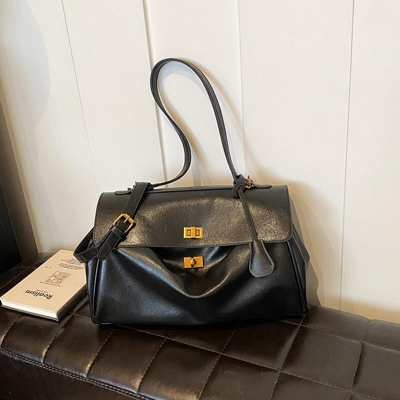 Premium Texture Retro Large-capacity Tote Bag Autumn and Winter New Versatile Commuter Shoulder Bag Casual Messenger Bag