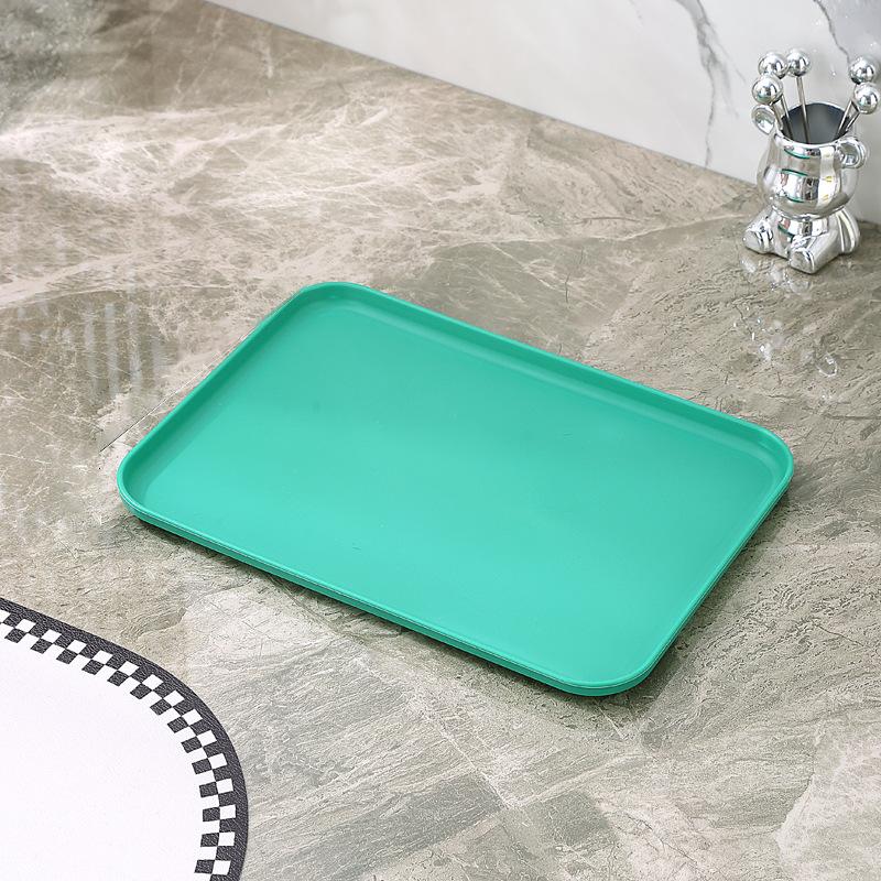 Wheat Straw Fruit Salad Tray Rectangular Dessert Fruit Tray Tea Set Barbecue Fried Skewers Large Capacity Tray