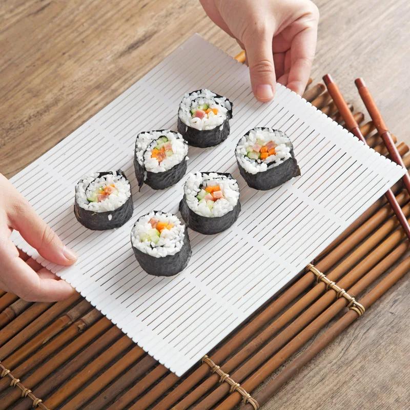 Sushi Rolling Mats Non-Stick Sushi Making Tool Washable Reusable Sushi Roll Mold Mat DIY Food Rice Rolling Maker Cake Roll Pad