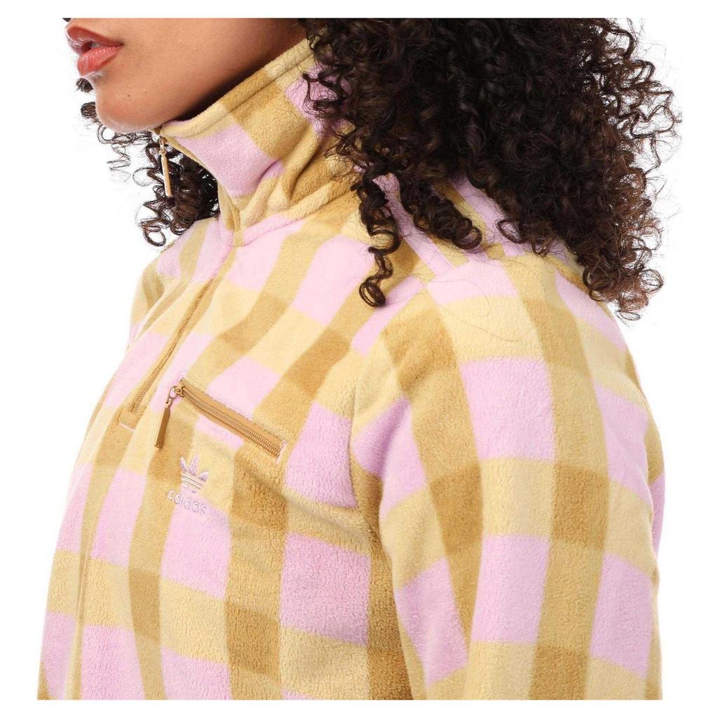 Adidas Womens/Ladies Originals Gingham Polar Fleece Half Zip Sweatshirt