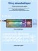 Langtu GK102 Wireless Bluetooth Wired Mechanical Keyboard - Transparent Customizable Design for Girls, Office, and e-Sports Gaming.