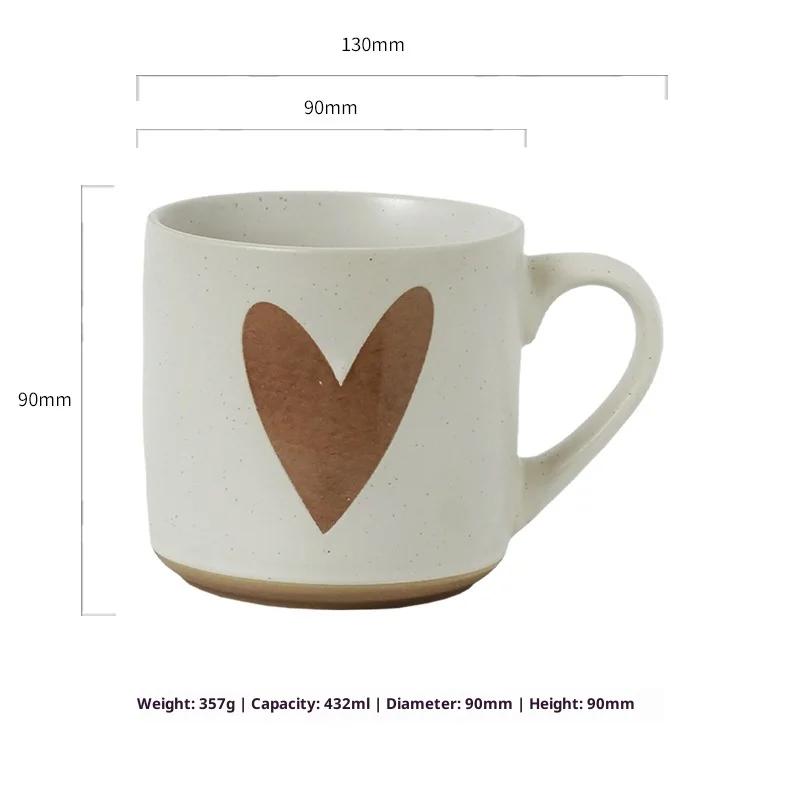 

Love Mug, Ceramic Water Cup, Girls High-value Creative Kawaii Couple Cup, Home Office Breakfast, Milk Coffee, Birthday Gift Cup 301-400ml