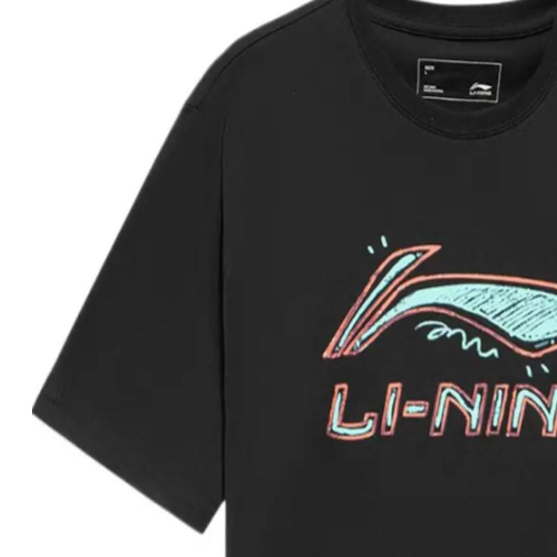 Li-Ning Summer Mens Short Sleeve Comfortable Breathable Skin-Friendly Sweat-Wicking Simple Versatile Fashion Casual Sports Suit AHSUB03-1+YATV113-1