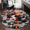 1pc Haikyuu Anime Design Round Carpet - Office Chair Mat, Non-Slip Rug for Home Decor, Seasonal Gift, Suitable for Office, Living Room