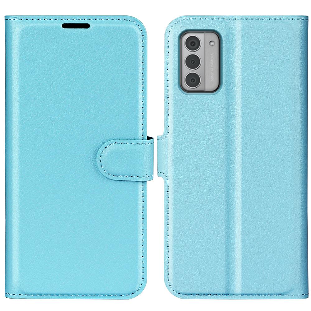

For Nokia G42 Litchi Texture Phone Stand Cover PU Leather Wallet Anti-scratch Case Blue