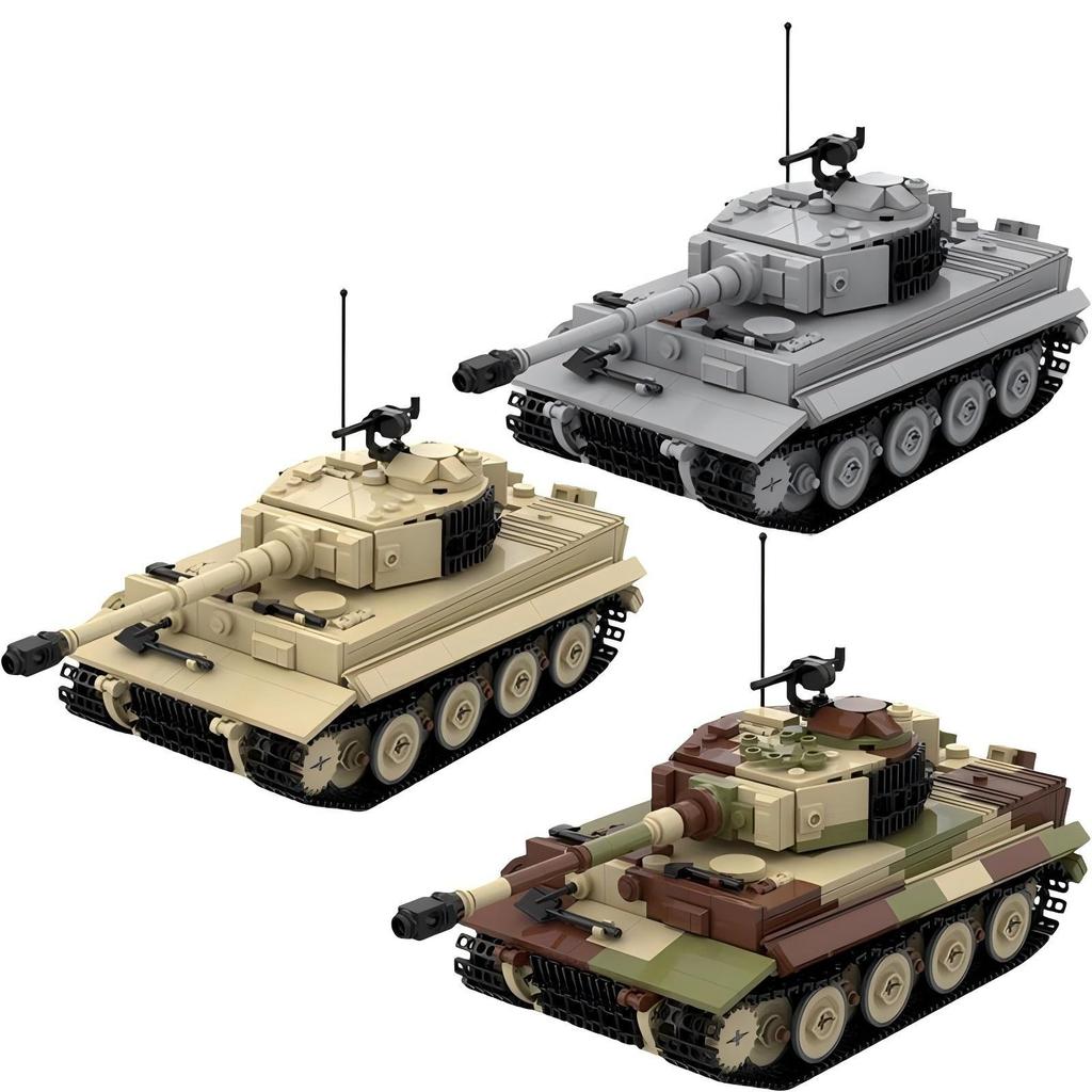 Military Series Building Blocks MOC WW2 Artillery Armored German Tiger E Tank Model DIY Kids Puzzle Assembly Toys Birthday Gift