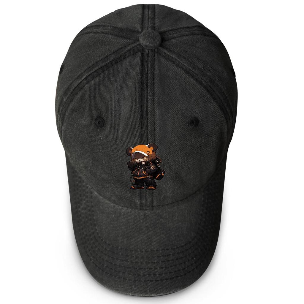 Coole Bären-Print Snapback Sonnenhut, Tier Damenmütze Einfarbig Slouchy Unisex Leicht Verstellbar Sonnenhut