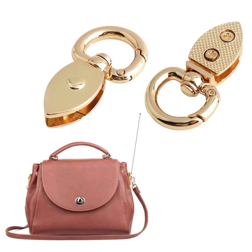 2Pcs Vintage Spring Clasp for Bag Straps Practical Metal Hardware Secure Side Release Buckle with Antique Finish