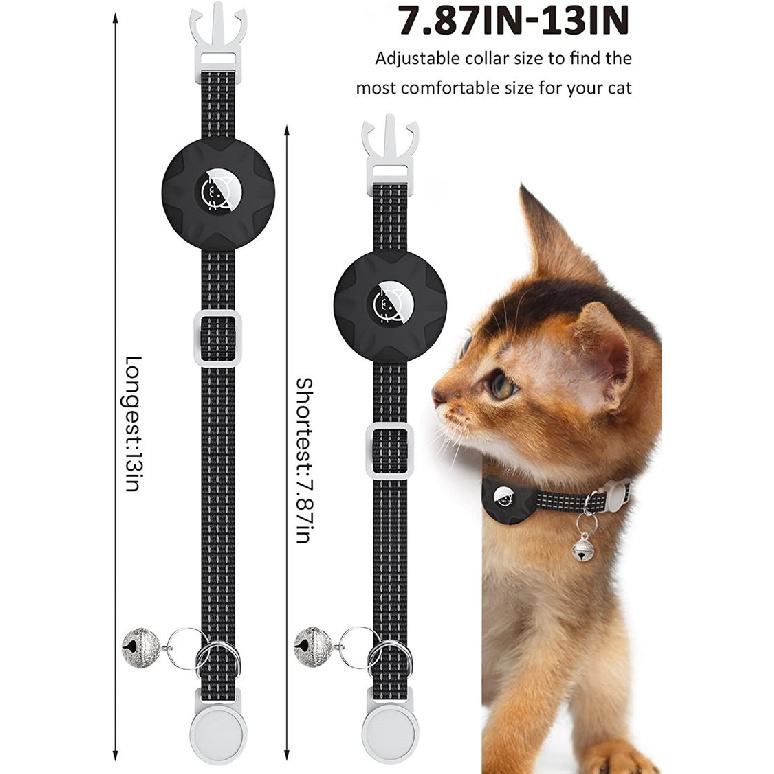 GPS Tracker for Cats Waterproof Pet Tracking Collar Anti-Lost Smart Locator with Safety Elastic Buckle Supports Android and iOS