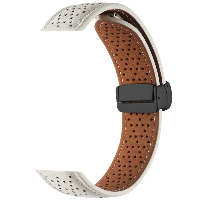 

Elegant Leather Sport Band Adjustable Fitness Bracelet with Magnetic Closures Smartwatches Strap Suitable for watch6/GT4