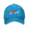 Peace Love Dog Silhouette Tie Dye Leopard Print Baseball Cap Unisex Casual Adjustable Cotton Hat