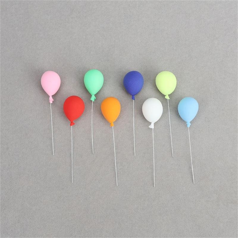 Pack of 8 Colorful Small Resin Balloon Portable Accessory for Dollhouses Garden Creative Landscape Accent Daily Use