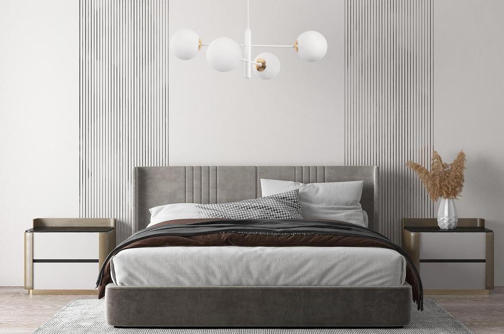 Vicenza Hanging Lamp White And Gold 4-Flat White Lampshade E14