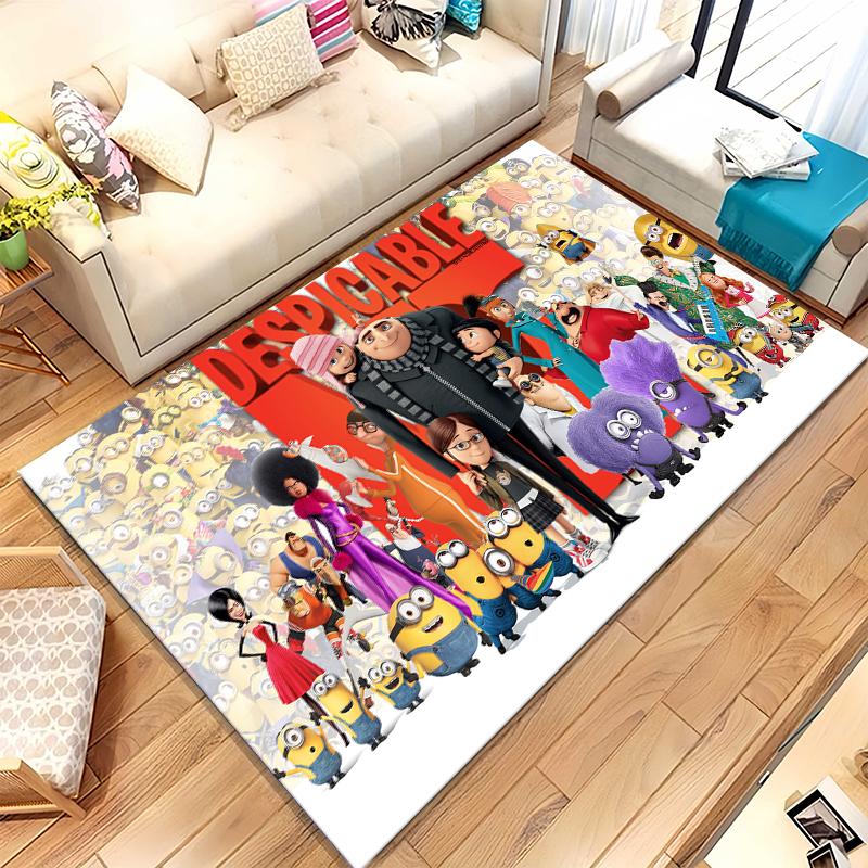 Cute Minions cartoon Living Room Non-Slip Area Rug Soft Carpet for Bedroom Kids Playroom Sofa,Home Decor Doormat Gift
