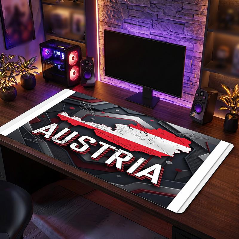 Austria Football Crest Mouse Pad, Extended Non Slip Rubber Desk Mat for Gaming Office Laptop Fan Gift