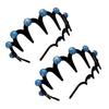 2Pcs Women Headband Faux Pearls Decor Anti-slip Teeth Hair Hoop Lightweight Elastic Hair Accessory Daily Wear