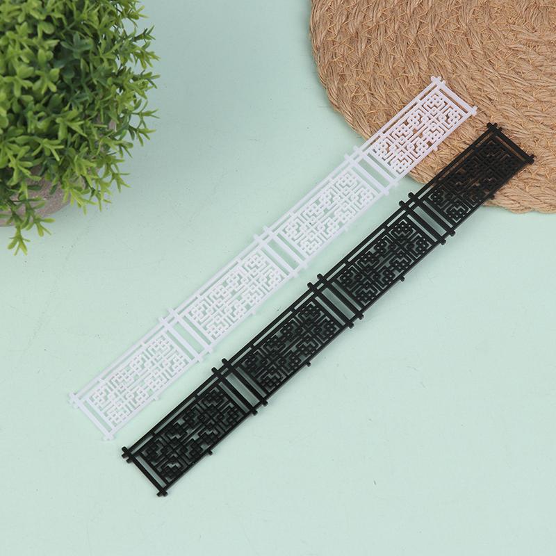 5Pcs Plastic Fences Black/White Guardrail Architectural Model Sand Table Landscape Railing Diy Handmade Wall Model Fence
