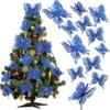 5/10Pcs Glitter Butterflies Christmas Decoration Xmas Tree Sparkling Butterflies Hanging Ornaments Home Decor New Year 2026 Gift