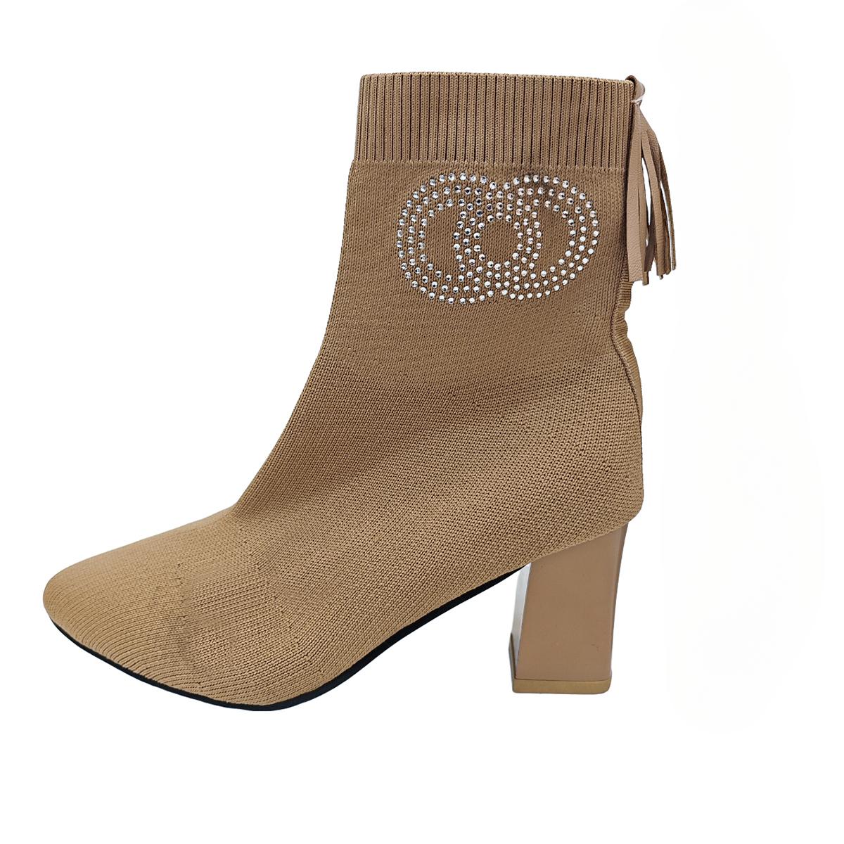 

Женские сапоги Осень-зима Туфли на высоком каблуке Женские универсальные тонкие и тонкие сапоги Острый носок Средняя труба Эластичные носки Сапоги женские 36 хаки