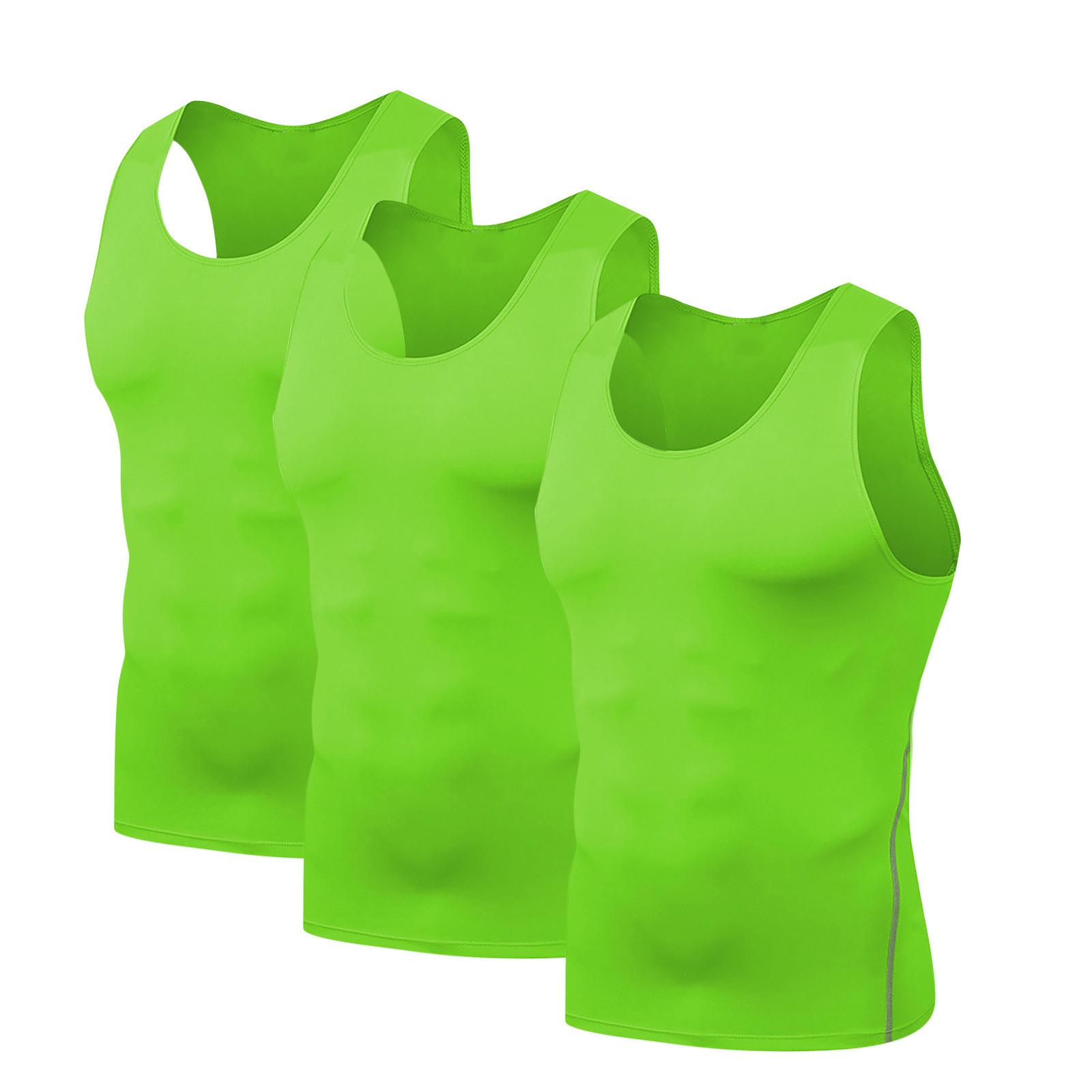 

Мужская комплект из 3 быстросохнущих компрессионных рубашек для похудения, формирователь тела, жилет для тренировок, майки для пресса, майки для живота XL зелёный