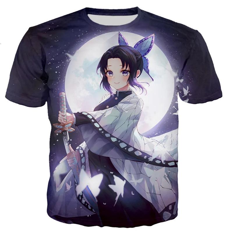 Toyo Cosplay Demon Slayer Kochou Shinobu T-shirt Pánské Dámské 3D Tisknutá Trička Casual Harajuku Style T-shirt Streetwear Topy