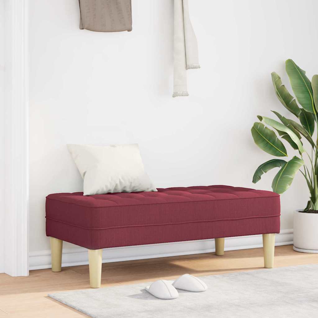 Bench with Cushion Burgundy 113 x 57 x 39 cm Fabric