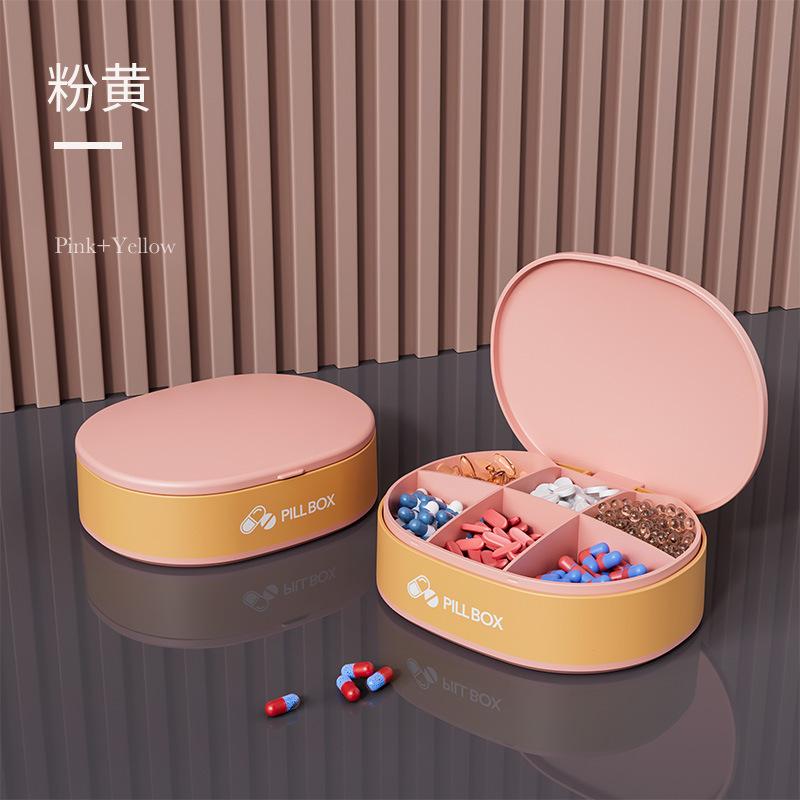 Large-capacity Portable Sealed Pill Box On-the-go Pill Dispenser Plastic Storage Box Travel Compartmentalized Small Pill Box