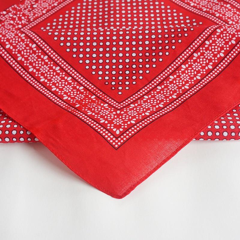 

3 шт. 50x50 см 100% хлопок ретро горошек напечатанная повязка на голову для мужчин и женщин квадратные банданы сувениры для чаепития красный