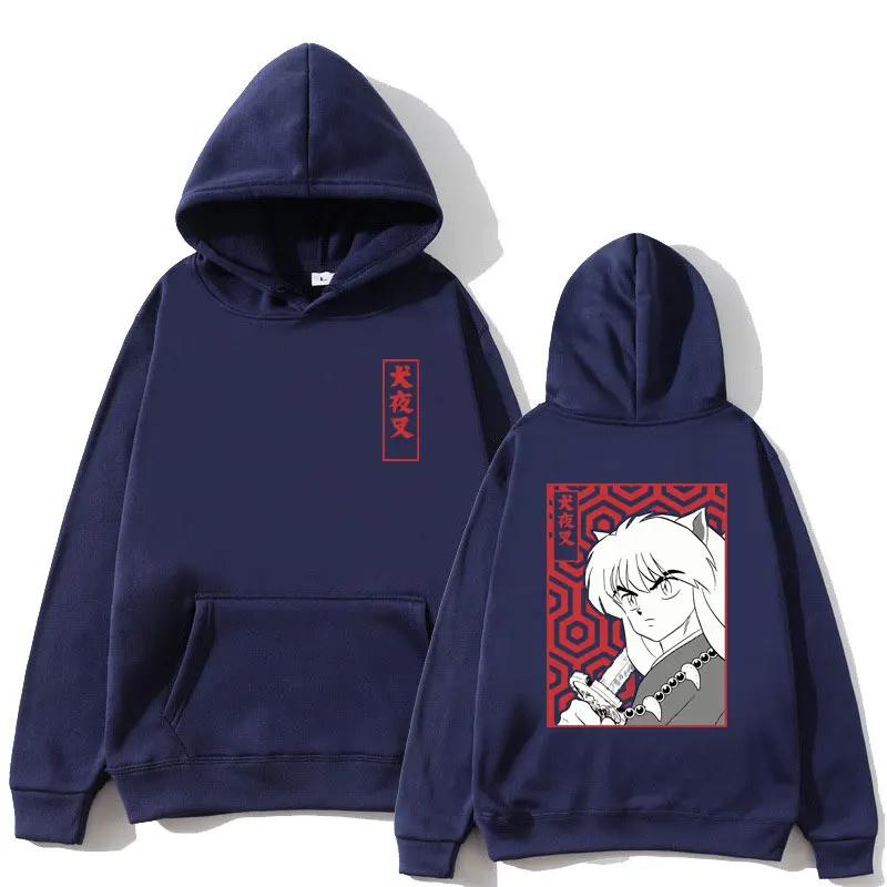 Japan Anime Demon Inuyasha Graphic Hoodie Sesshoumaru Higurashi Kagome Men Women Hoodies Oversized Casual Sweatshirt Streetwear