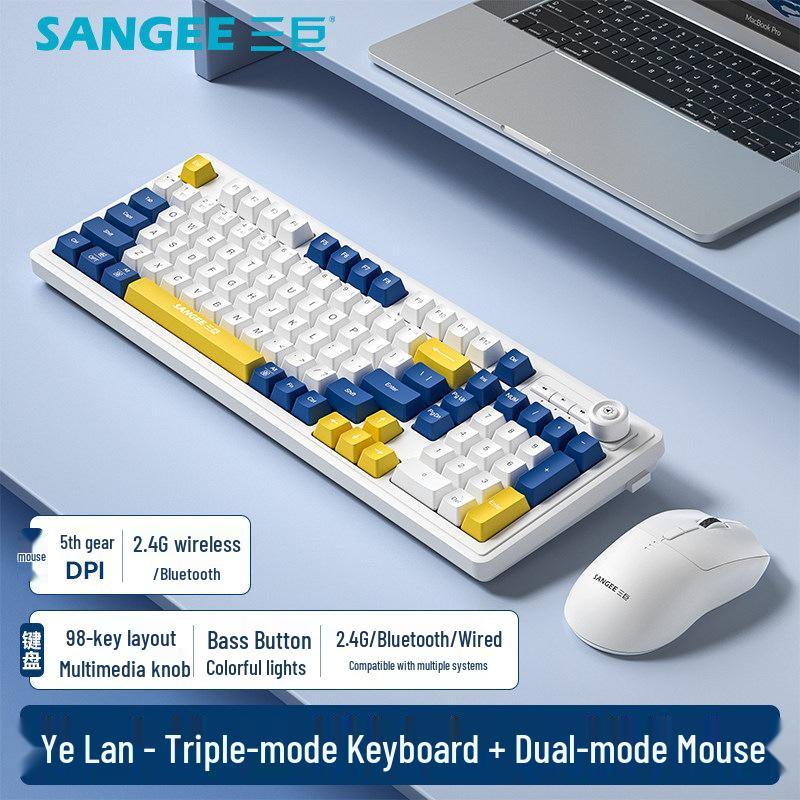 Three Giants Wired Gaming Keyboard & Mouse Set - Mechanical Feel, High Aesthetic Value for Esports, Laptop, & Office Use