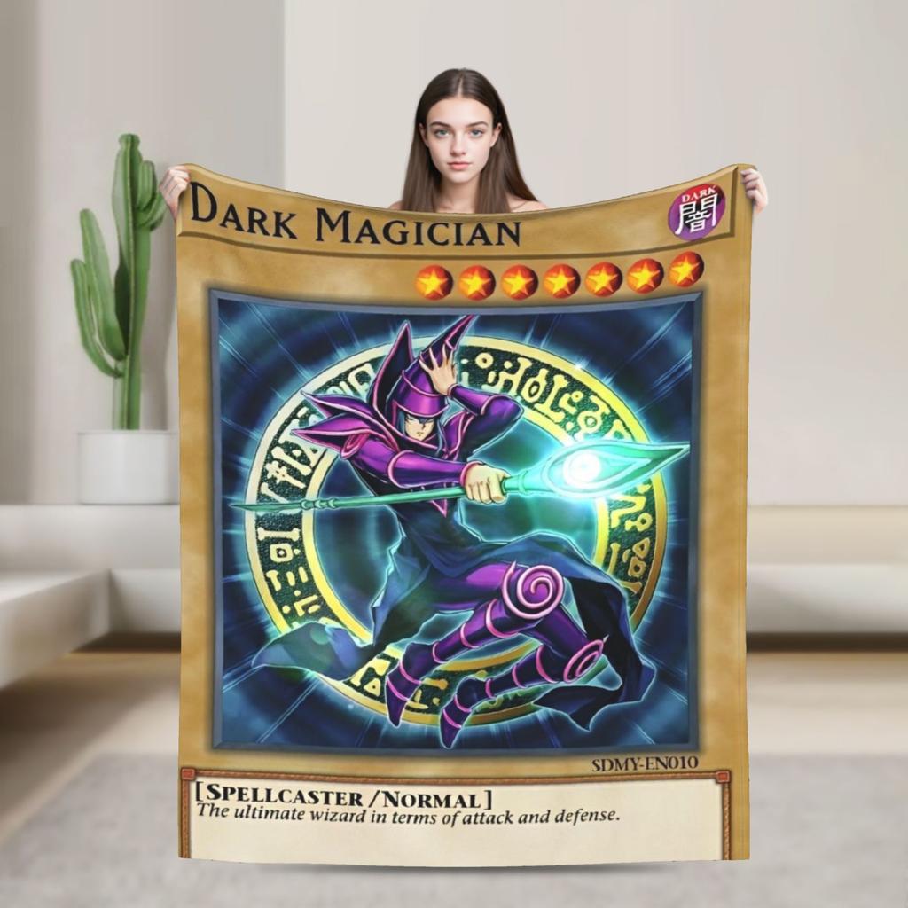 Anime Yu Gi Oh Card Blanket Cover Fleece Warm Throw Blanket for Airplane Travel Bedroom Quilt