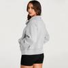 Thick Fall Winter Sweatshirt Casual Sport Top Loose Elastic Cuff Long Sleeves Half Zipper Turn Down Collar Big Pocket Pure Color Daily Wear