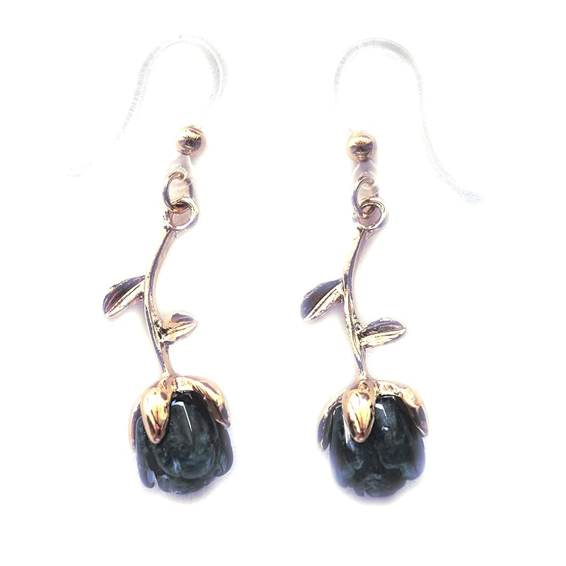 

ennui Na Color rose rose rose of resin made hook earrings (ink blue)